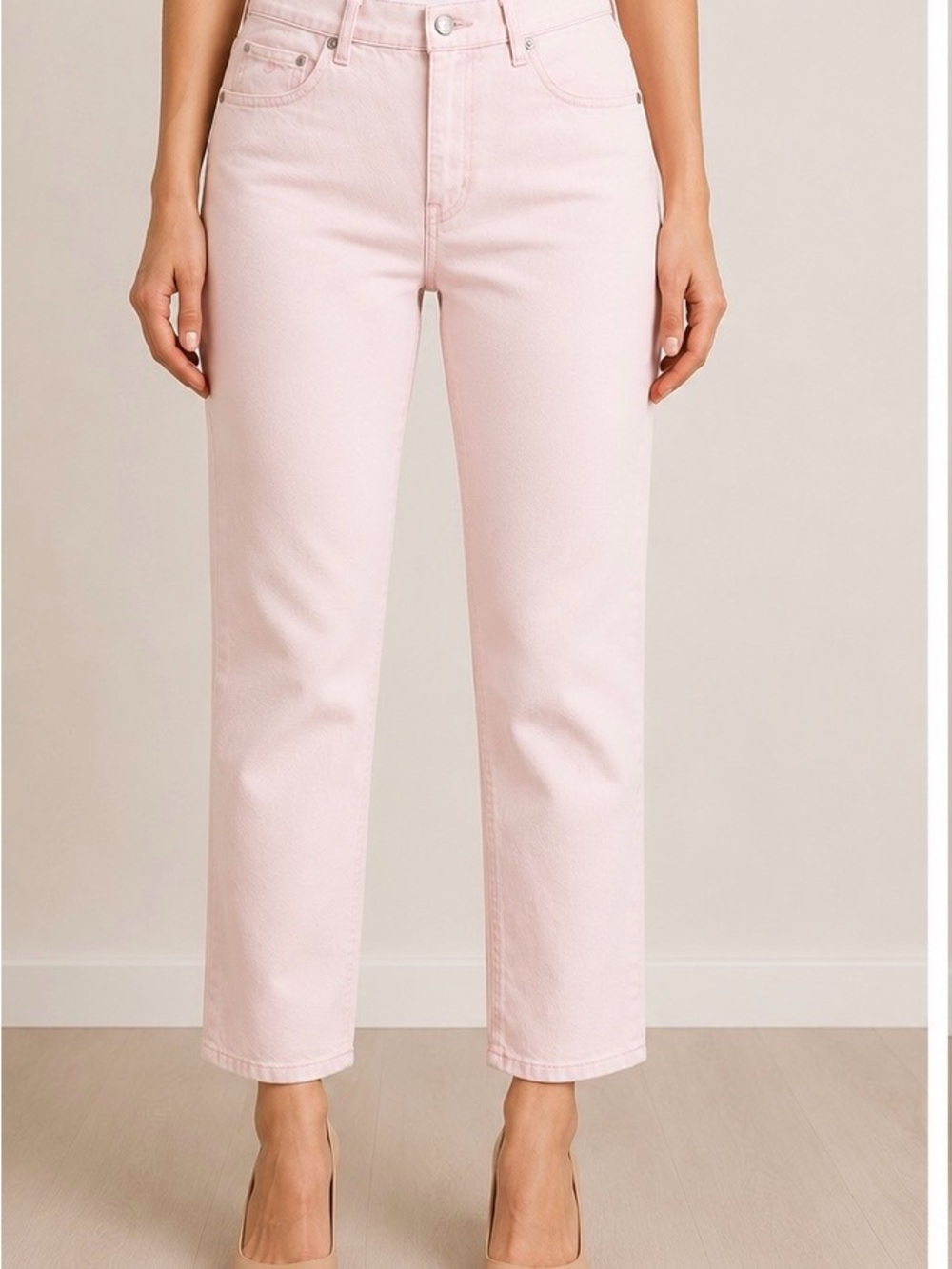Gloria Vanderbilt Straight Leg Jeans in Pale Pink